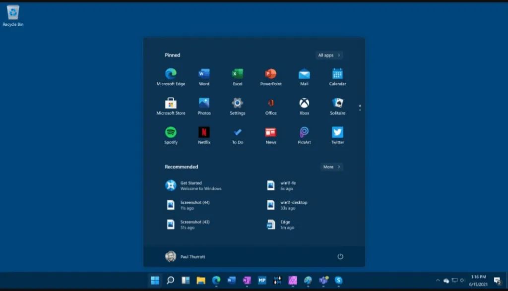 Windows 11 bi mogao da neometano pokreće grafičke Linux aplikacije 1 Windows 11 desktop meni
