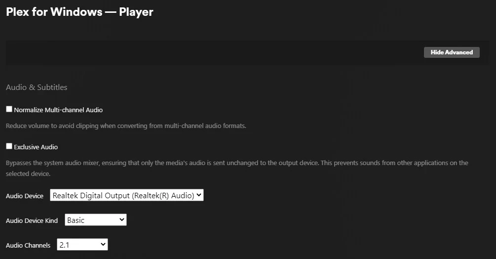 Kako povratiti Dolby Digital (AC-3) u Windows 11 2 Kako povratiti podršku za Dolby Digital (AC-3) u operativnom sistemu Windows 11 24H2 - Plex for Windows Player podešavanja